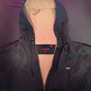 Wolverine Men's Canvas Duck Sherpa Lined Hooded Jacket - Black - XL